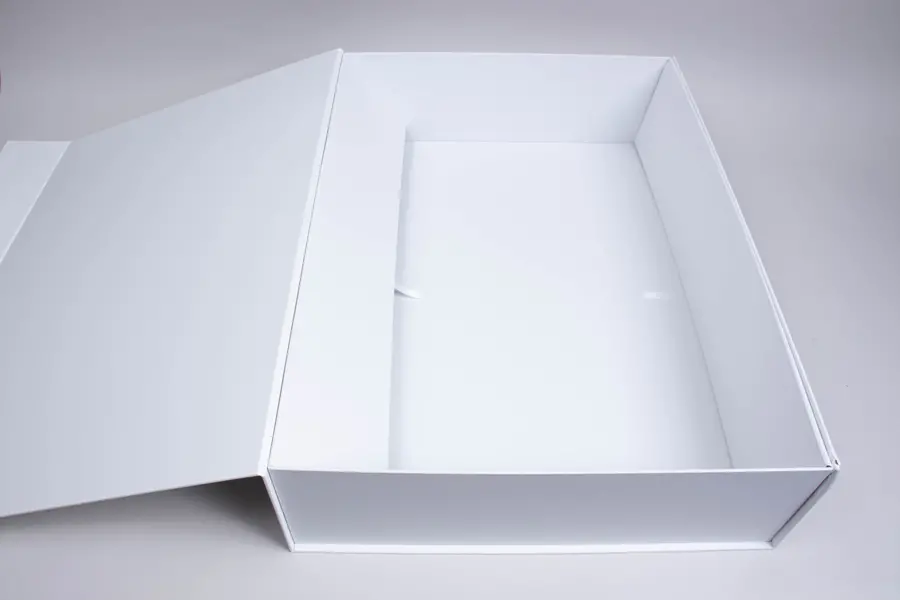 22L x 15-7/8W x 5-1/8H, Vogue Series 7 Panel Matte Magnetic Boxes, Matte White
