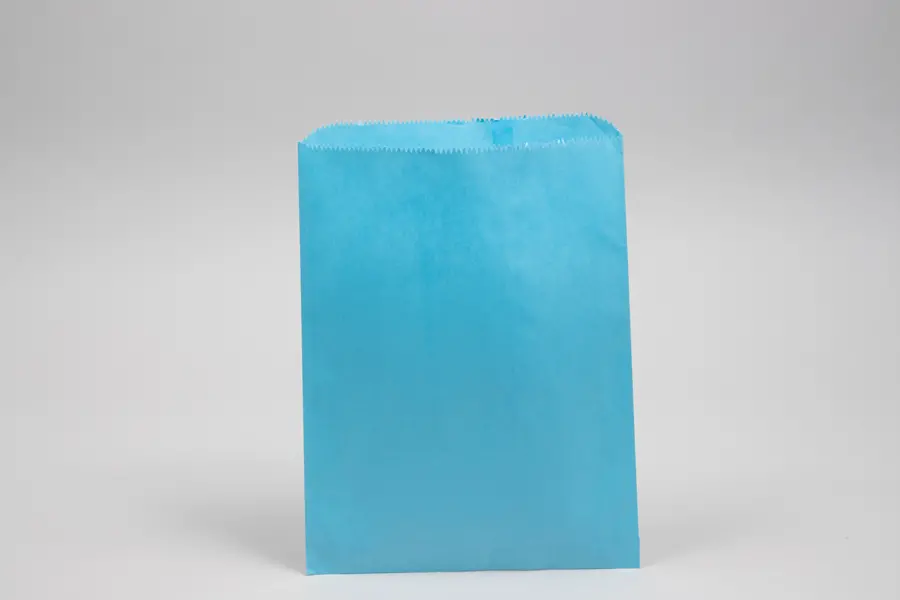 8-1/2W x 11L, Pinch Bottom Colored Paper Bags, Sky Blue