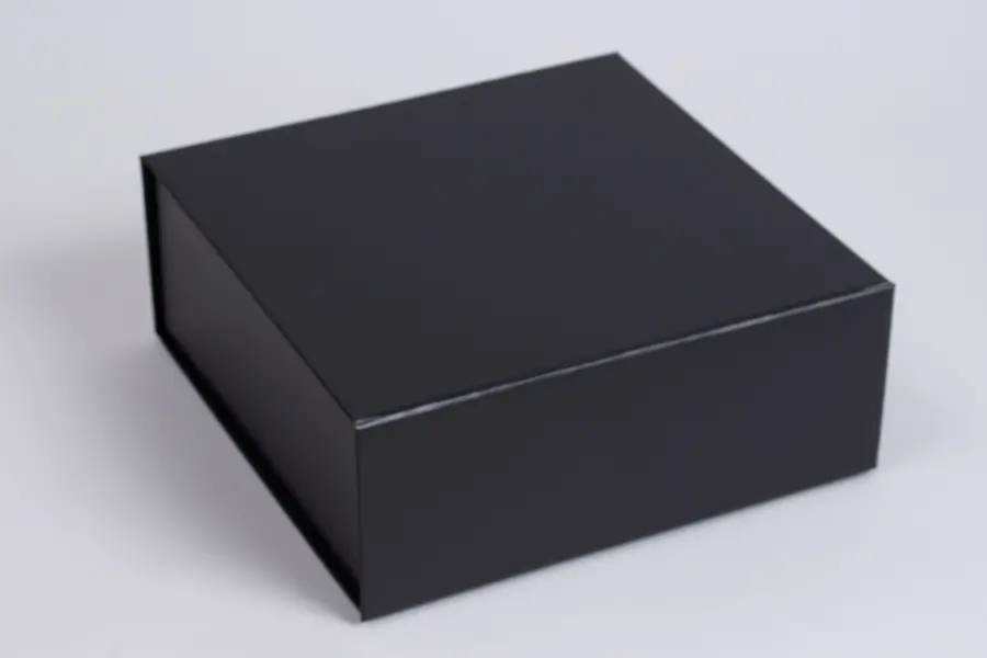 8L x 8W x 3H, Scratch Resistant Matte Finish Magnetic Boxes, Black Matte
