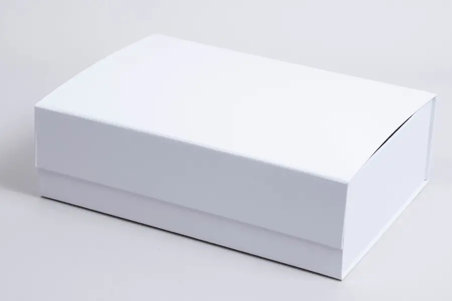9-3/4L x 7W x 3H, Scratch Resistant Matte Finish Magnetic Boxes, Matte White