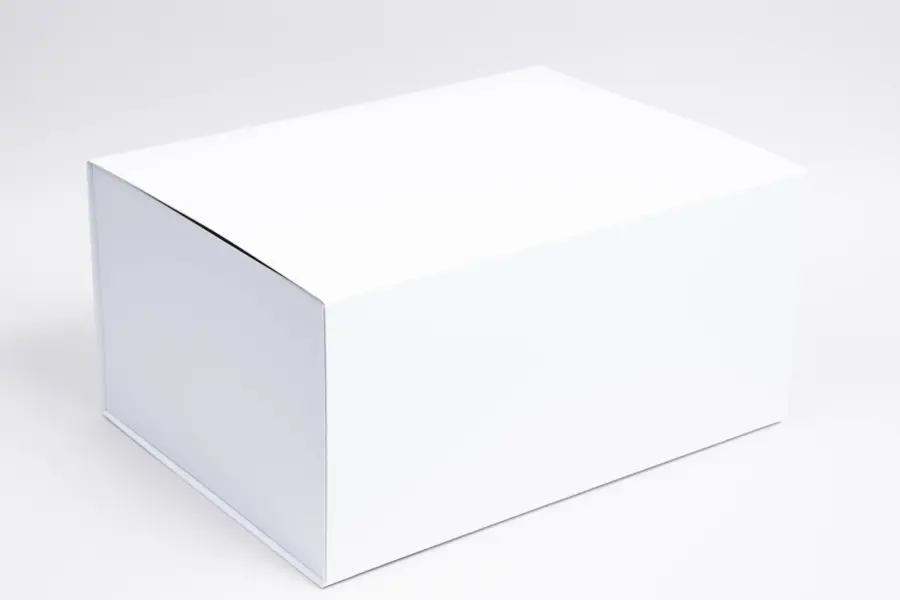 16L x 12W x 8H, Scratch Resistant Matte Finish Magnetic Boxes, Matte White