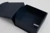 6L x 6W x 2-3/4H, Magnetic Navy Leatherette Curved Flap Boxes, Navy Blue