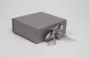 8L x 8W x 3H, Scratch Resistant Matte Finish Ribbon Magnetic Boxes, Silver Matte