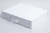 10-1/4L x 12-1/4W x 2-1/2H, Magnetic Handle Gloss White Folio Boxes, White Gloss