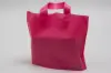 12W x 4D x 10H, Plastic Tote Bags with Soft Loop Handles, Hot Pink