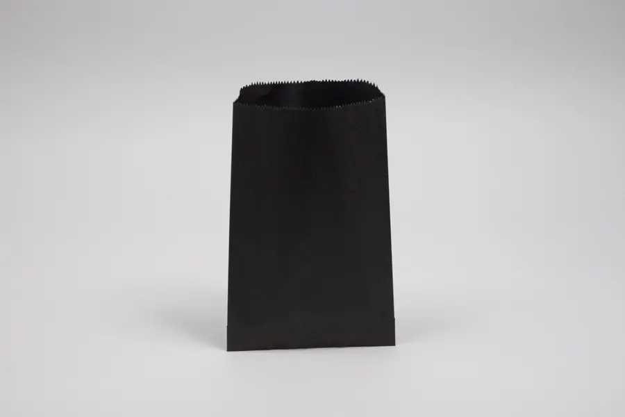 6-1/4W x 9-1/4L, Pinch Bottom Colored Paper Bags, Black