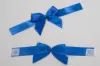 2 Bow x 3W, Self-Adhesive Pre-Tied Bows for Collapsible Magnetic Boxes, Blue Satin Bow