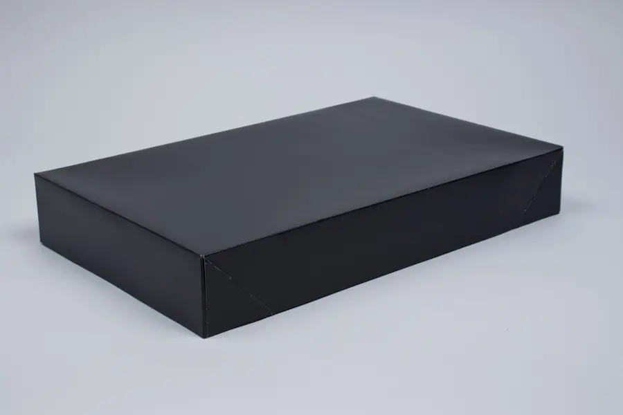 19L x 12W x 3H, Ohio Valley Colored Pop Up Apparel Boxes, Black Gloss