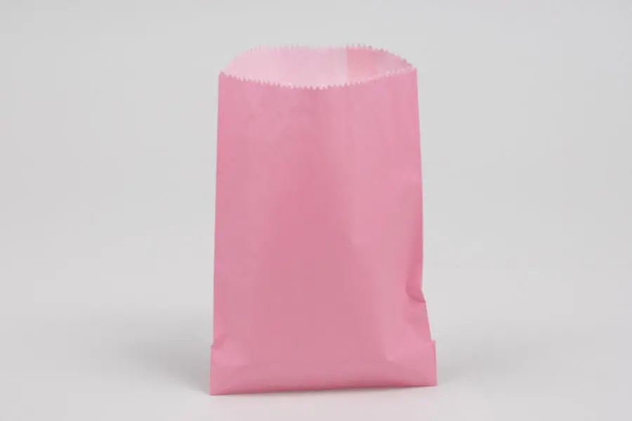 4-3/4W x 6-3/4H, Glassine Lined Gourmet Merchandise Bags, Petal Pink