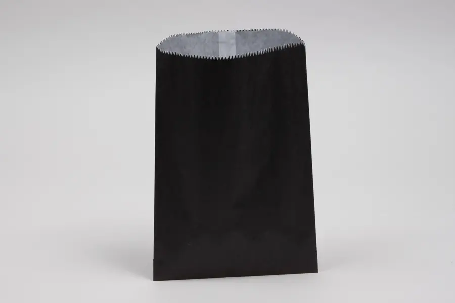 6-3/4W x 9-1/4H, Glassine Lined Gourmet Merchandise Bags, Black