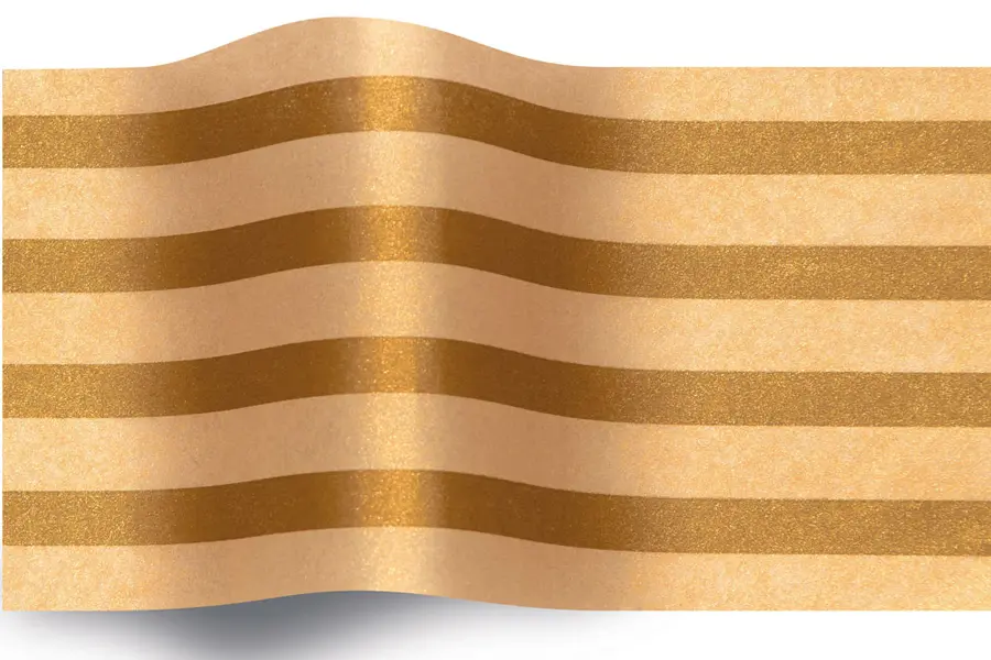 20W x 30L, Metallic Colored Tissue, Gold Stripe