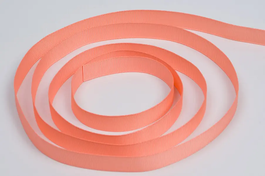 5/8W (16mm) x 100 yds, Grosgrain Fabric Ribbon, Peach Grosgrain