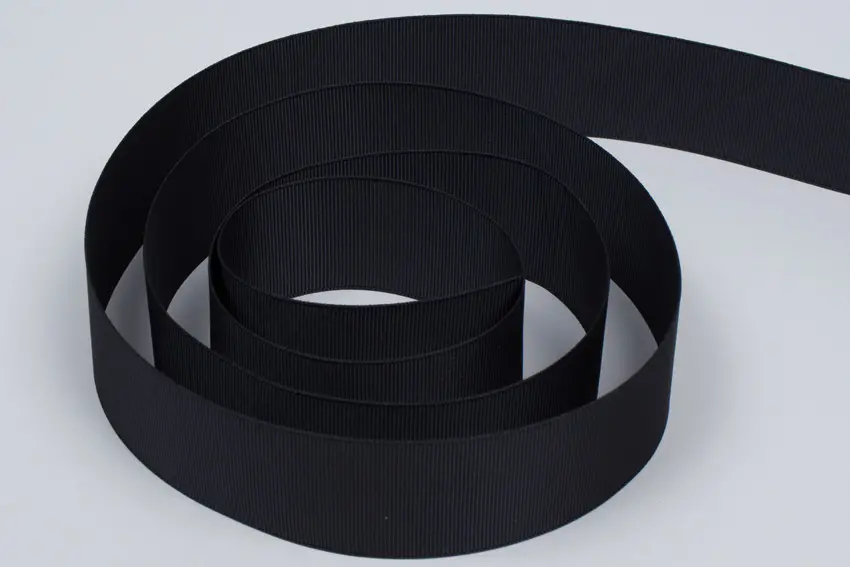 1-1/2W (38mm) x 50 yds, Grosgrain Fabric Ribbon, Black Grosgrain