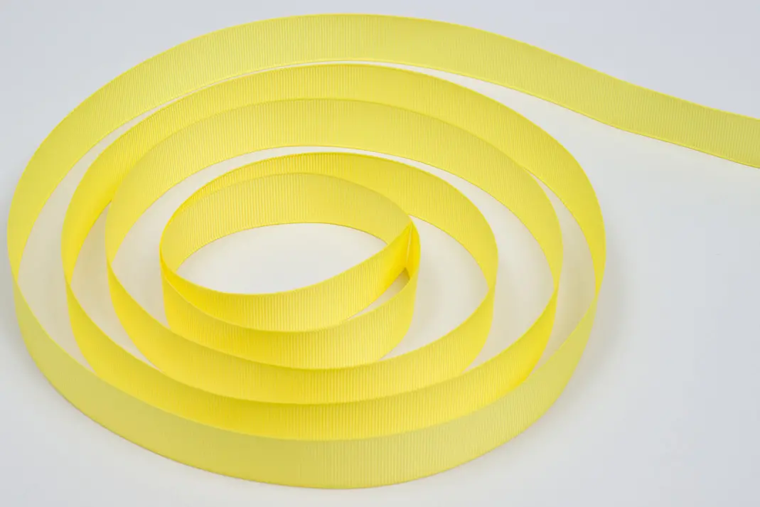 7/8W (22mm) x 100 yds, Grosgrain Fabric Ribbon, Lemon Grosgrain