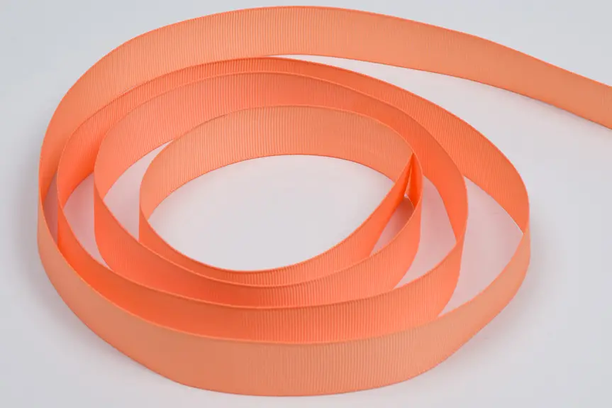 7/8W (22mm) x 100 yds, Grosgrain Fabric Ribbon, Peach Grosgrain