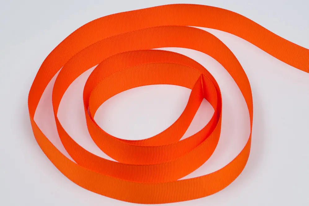 7/8W (22mm) x 100 yds, Grosgrain Fabric Ribbon, Torrid Orange Grosgrain