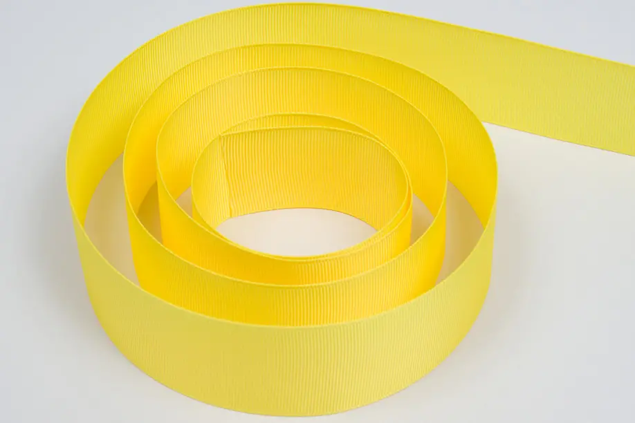 1-1/2W (38mm) x 50 yds, Grosgrain Fabric Ribbon, Lemon Grosgrain