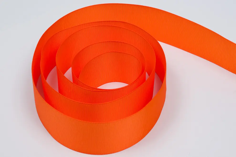 1-1/2W (38mm) x 50 yds, Grosgrain Fabric Ribbon, Torrid Orange Grosgrain