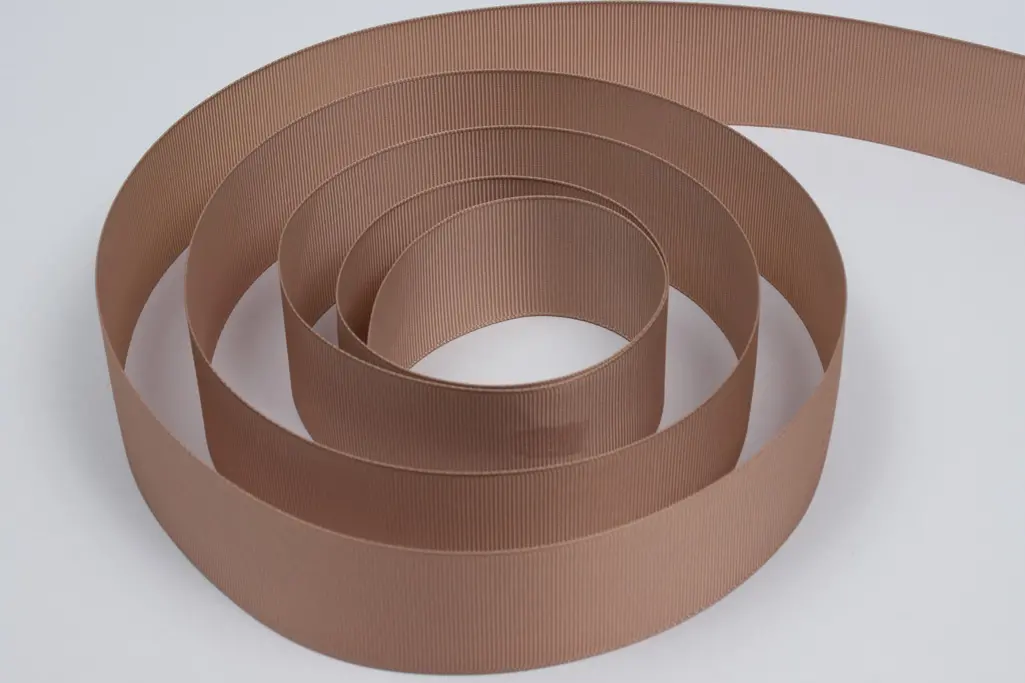 1-1/2W (38mm) x 50 yds, Grosgrain Fabric Ribbon, Taupe Grosgrain