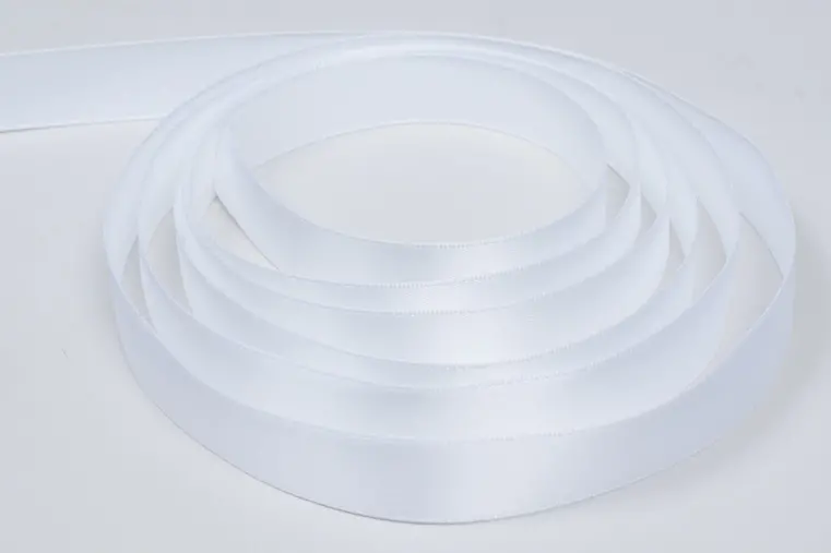 5/8W (16mm) x 100 yds, Premium Single Face Satin Ribbon, White Satin