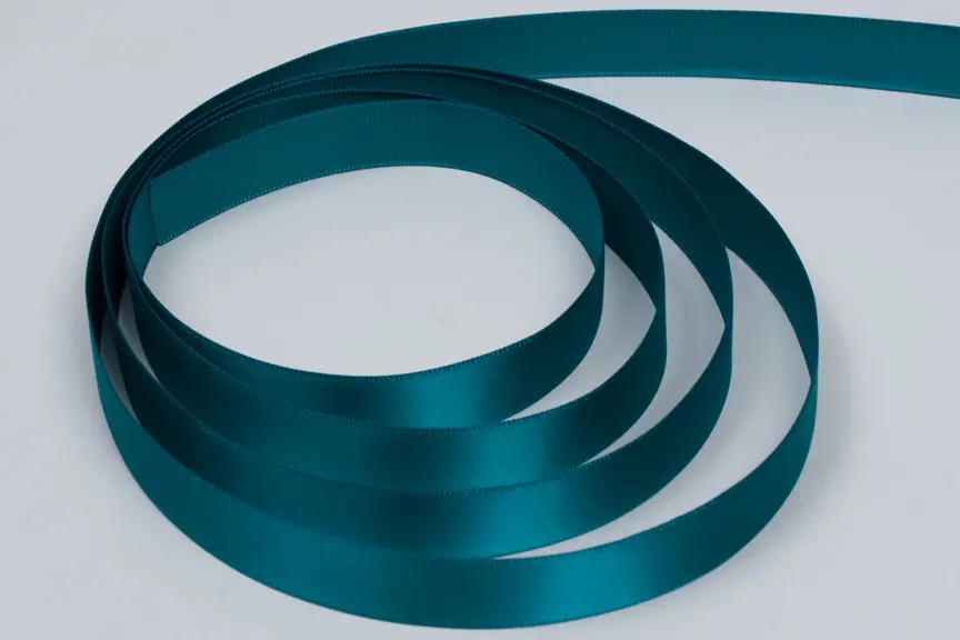 5/8W x 100 yds, Double Face Satin Ribbon, Teal Satin