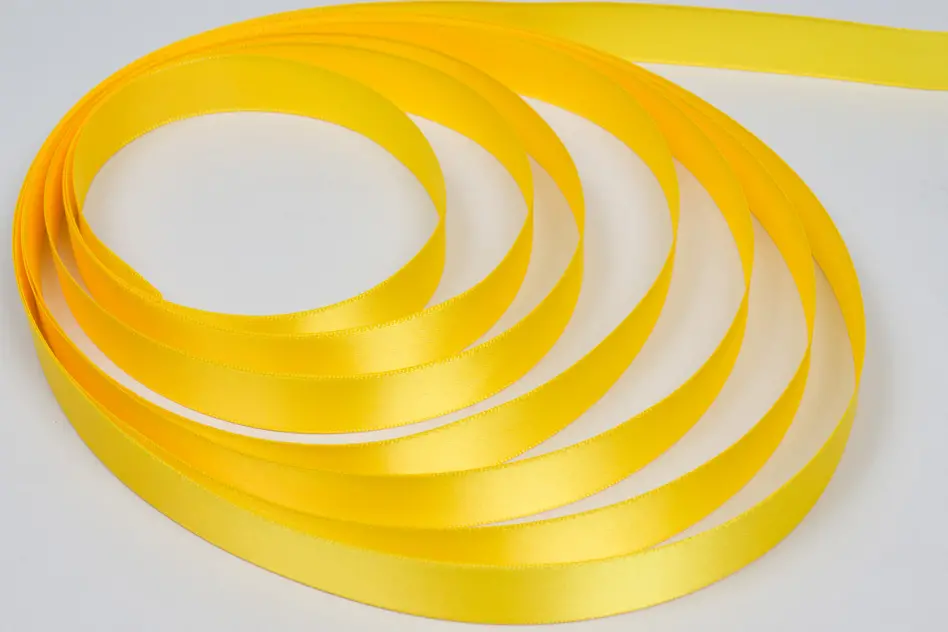 5/8W (16mm) x 100 yds, Premium Single Face Satin Ribbon, Daffodil Satin