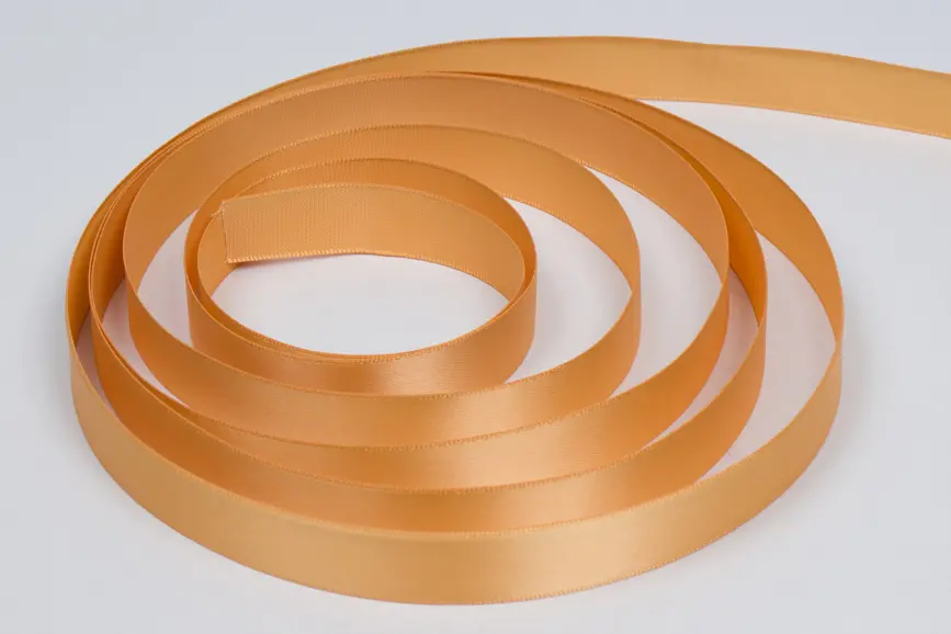 5/8W (16mm) x 100 yds, Premium Single Face Satin Ribbon, Gold Satin