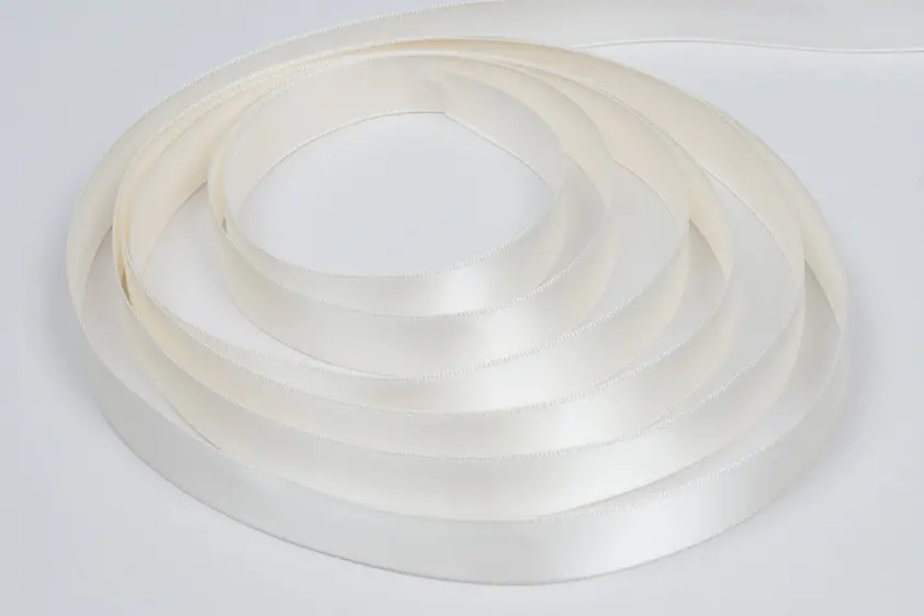 5/8W (16mm) x 100 yds, Double Face Satin Ribbon, Ivory Satin