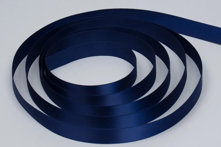 5/8W (16mm) x 100 yds, Double Face Satin Ribbon, Navy Blue Satin