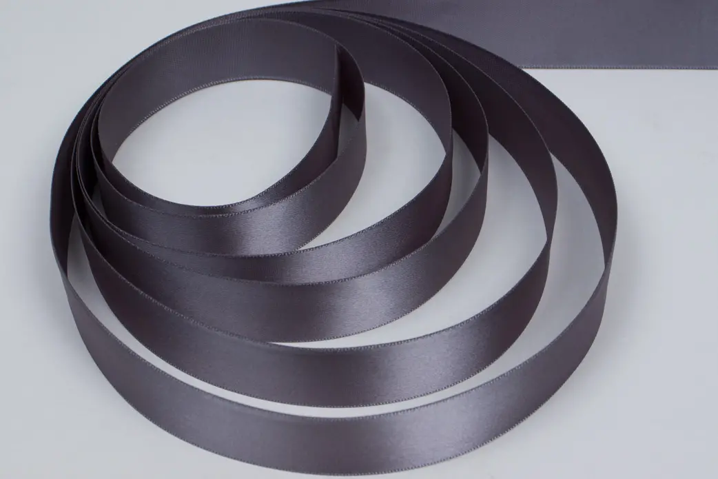 5/8W (16mm) x 100 yds, Premium Single Face Satin Ribbon, Pewter Satin