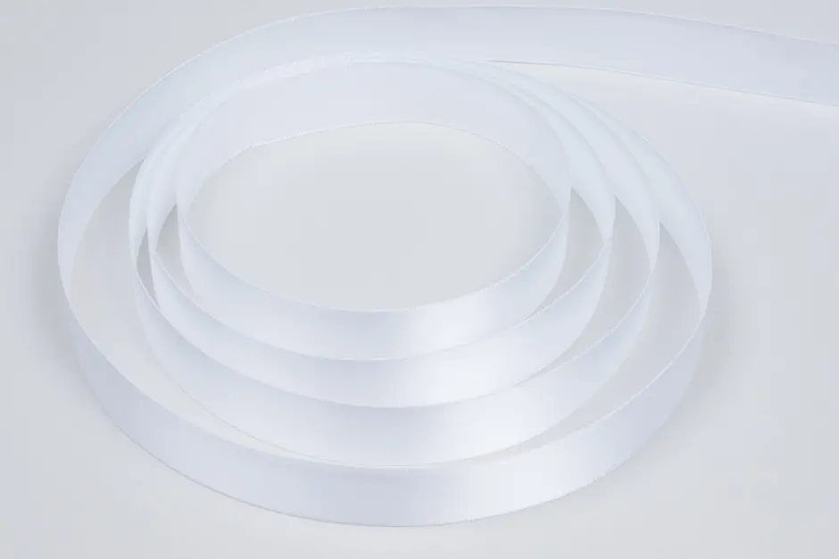 7/8W (22mm) x 100 yds, Double Face Satin Ribbon, White Satin