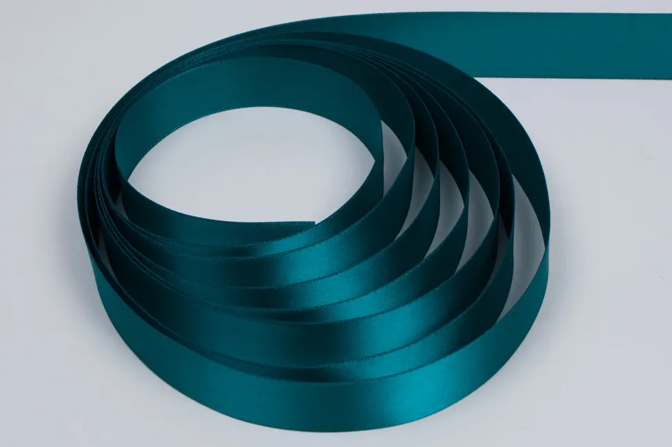 7/8W (22mm) x 100 yds, Premium Single Face Satin Ribbon, Teal Satin