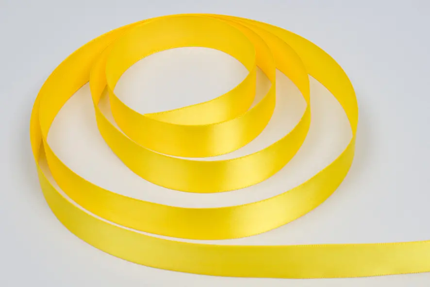 7/8W (22mm) x 100 yds, Premium Single Face Satin Ribbon, Daffodil Satin