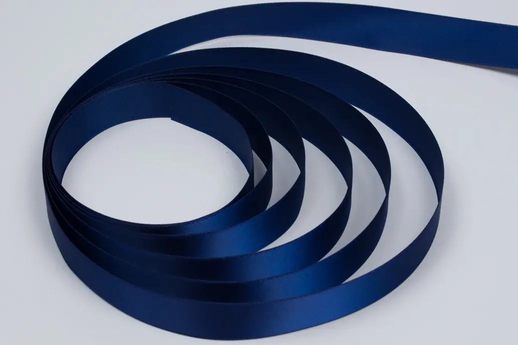 7/8W (22mm) x 100 yds, Premium Single Face Satin Ribbon, Navy Blue Satin