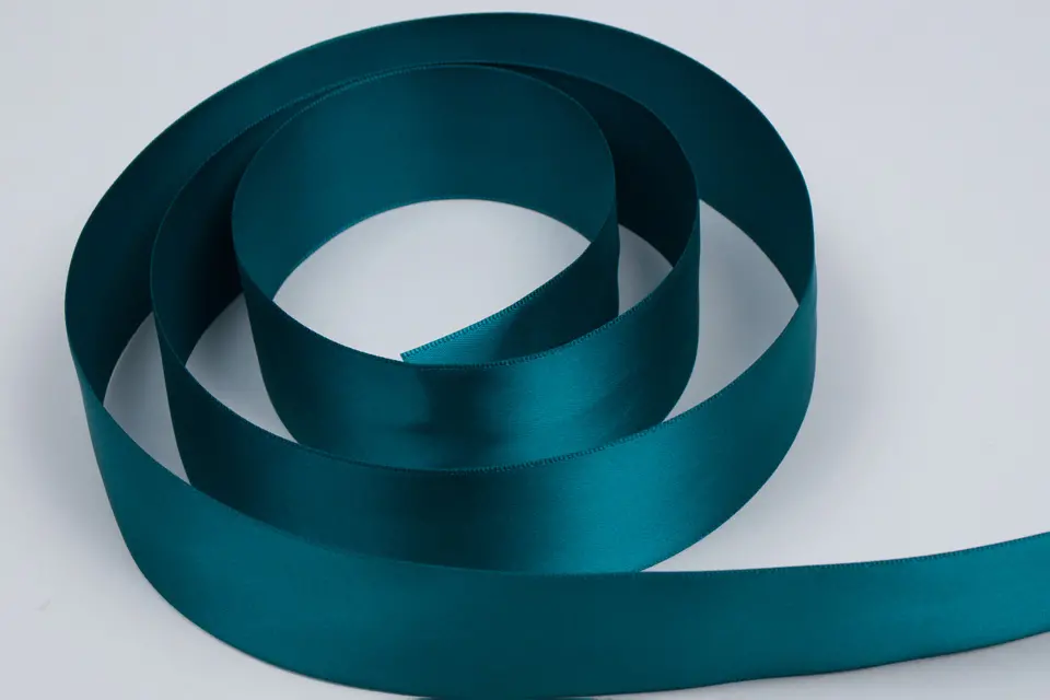 1-1/2W x 100 yds, Double Face Satin Ribbon, Teal Satin