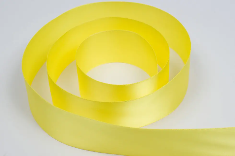 1-1/2W x 100 yds, Double Face Satin Ribbon, Lemon Satin