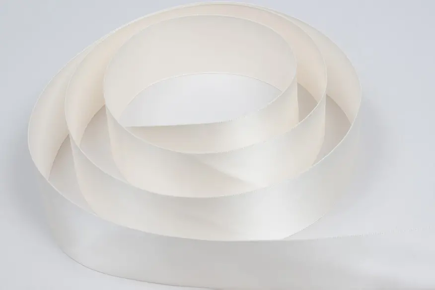 1-1/2W x 100 yds, Double Face Satin Ribbon, Ivory Satin
