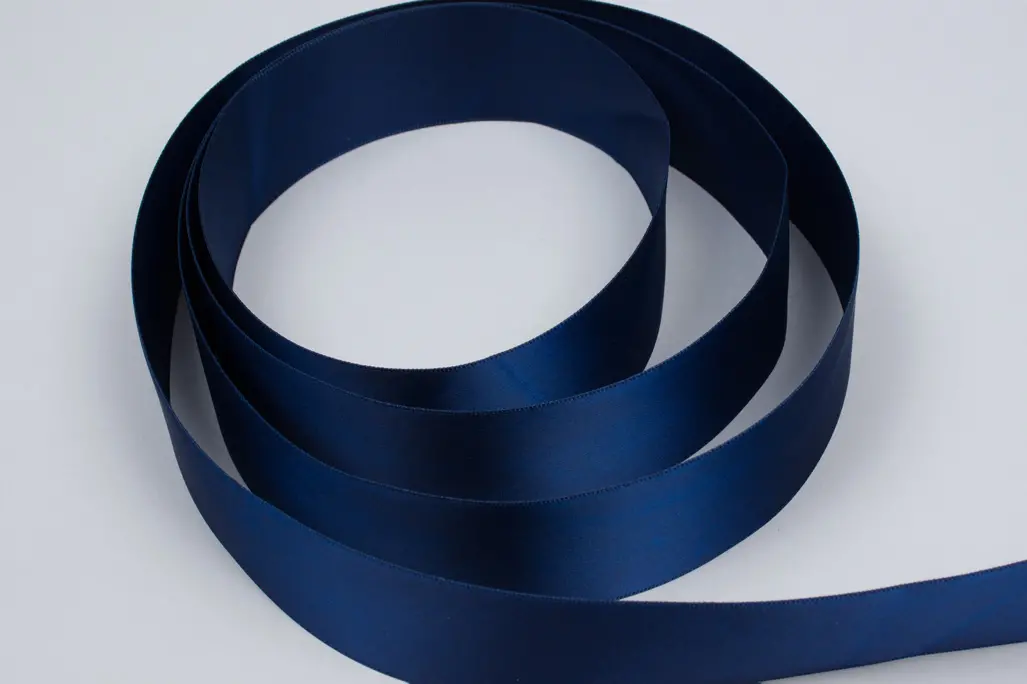 1-1/2W x 100 yds, Premium Single Face Satin Ribbon, Navy Blue Satin