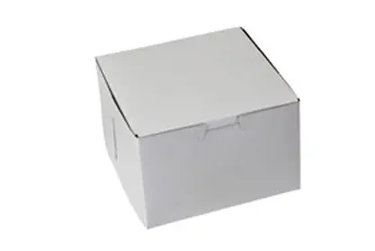 6-1/2L x 6-1/2W x 4H, White Bakery Boxes