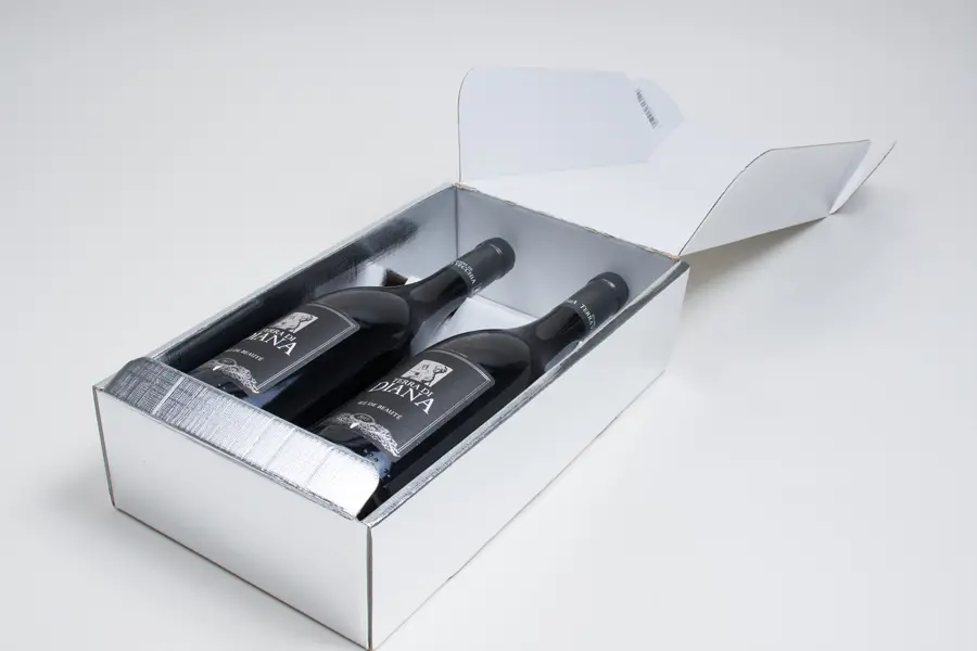 7-1/4L x 3-1/2W x 13-3/8H, Italian Wine Boxes, Argento Silver