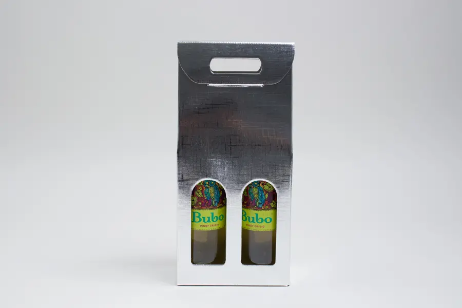 3-1/2L x 7W x 15H, Argento Silver Linen Wine Boxes, Argento Silver