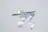 3W x 2-3/4 Bow, Pre-Tied Metallic Bows With Wire Twist, Metallic Silver