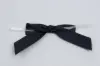 2-1/2W x 2 Bow, Pre-Tied Satin Bows With Wire Twist, Black Satin