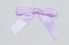 2-1/2W x 2 Bow, Pre-Tied Grosgrain Polka Dot Bows With Wire Twist, Light Orchid Satin