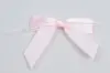 2-1/2W x 2 Bow, Pre-Tied Satin Bows With Wire Twist, Light Pink Satin
