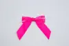 3W x 2-3/4 Bow, Pre-Tied Satin Bows With Wire Twist, Hot Pink Satin