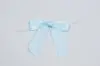2-1/2W x 2 Bow, Pre-Tied Satin Bows With Wire Twist, Light Blue Satin