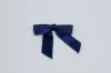 2-1/2W x 2 Bow, Pre-Tied Satin Bows With Wire Twist, Navy Blue Satin