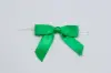 2-1/2W x 2 Bow, Pre-Tied Satin Bows With Wire Twist, Emerald Satin