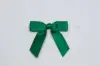 2-1/2W x 2 Bow, Pre-Tied Satin Bows With Wire Twist, Forest Satin